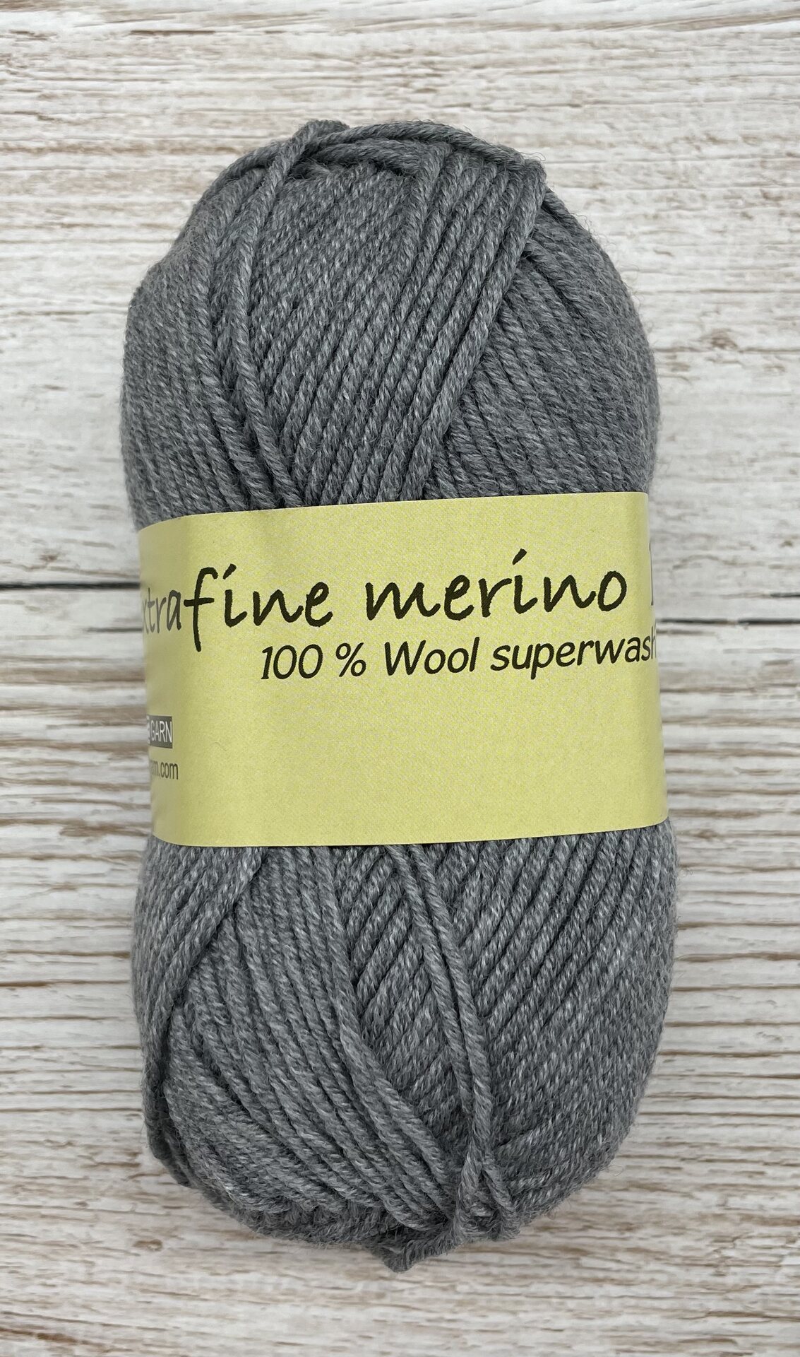 Hjertegarn Extrafine Merino 120 435 meleerattu harmaa