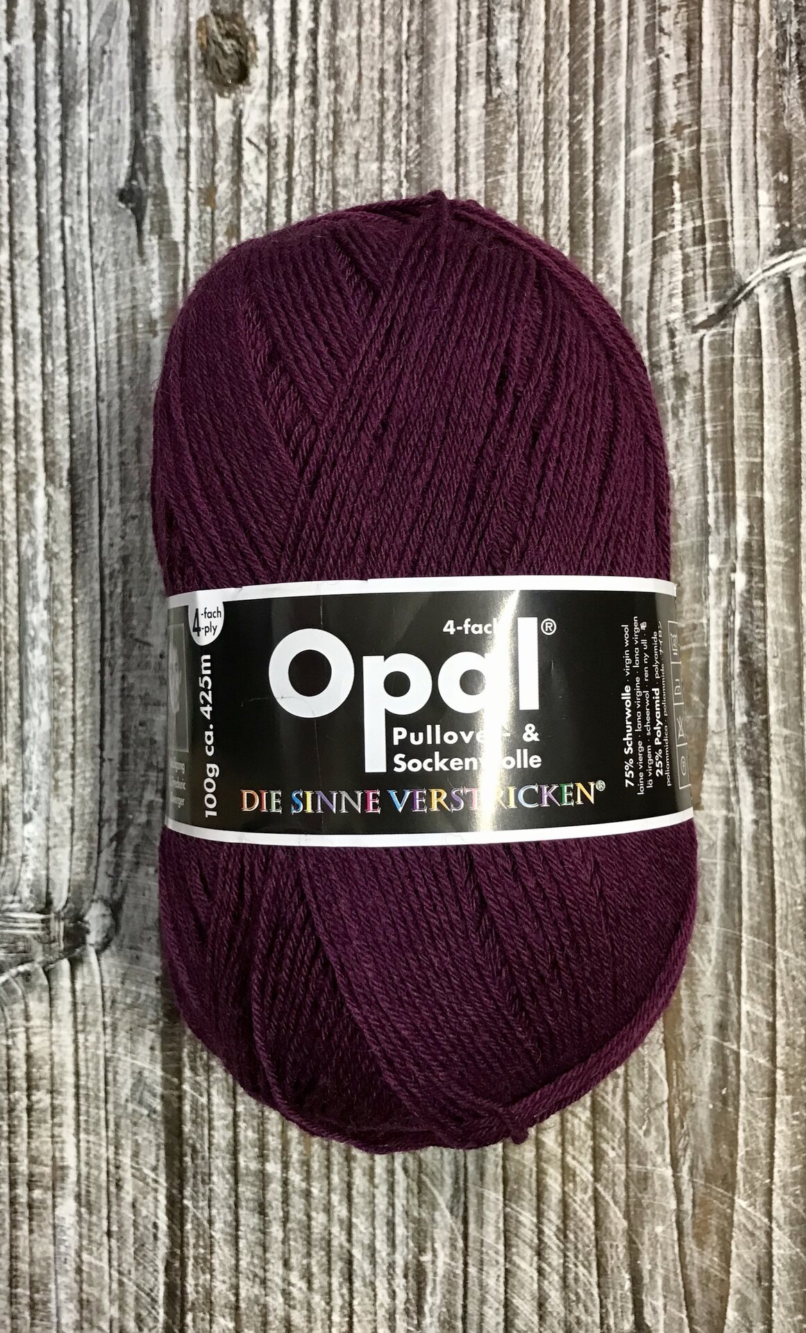 Opal 4-säikeinen sukkalanka 3072 violetti