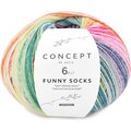 Concept by Katia Funny Socks 6-Ply 150 sininen-fuksia-keltainen