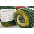 Schachenmayr Wash+Filz-it moniväriset 00080 vihreät ja keltaiset