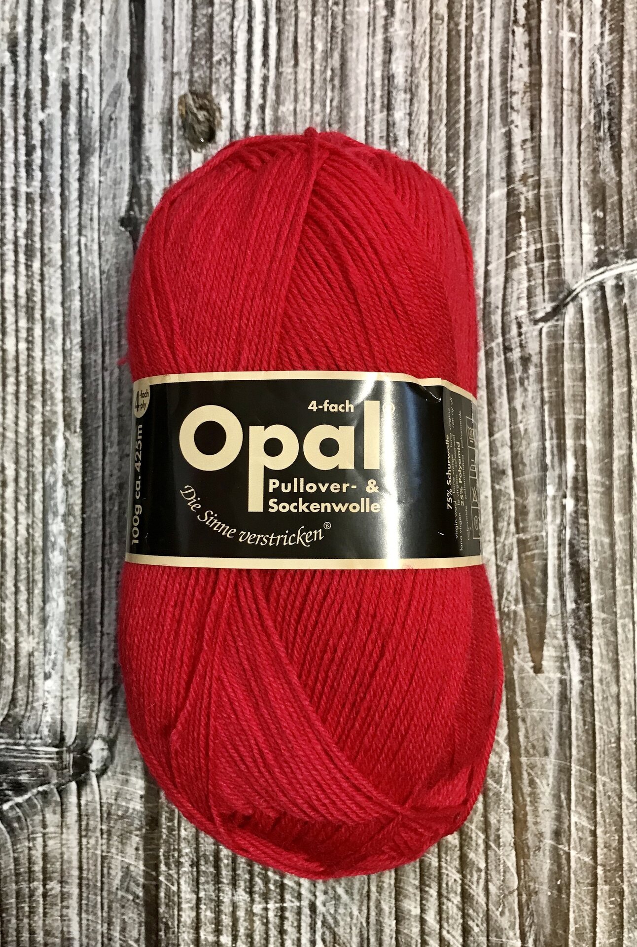 Opal 4-säikeinen sukkalanka 5180 punainen