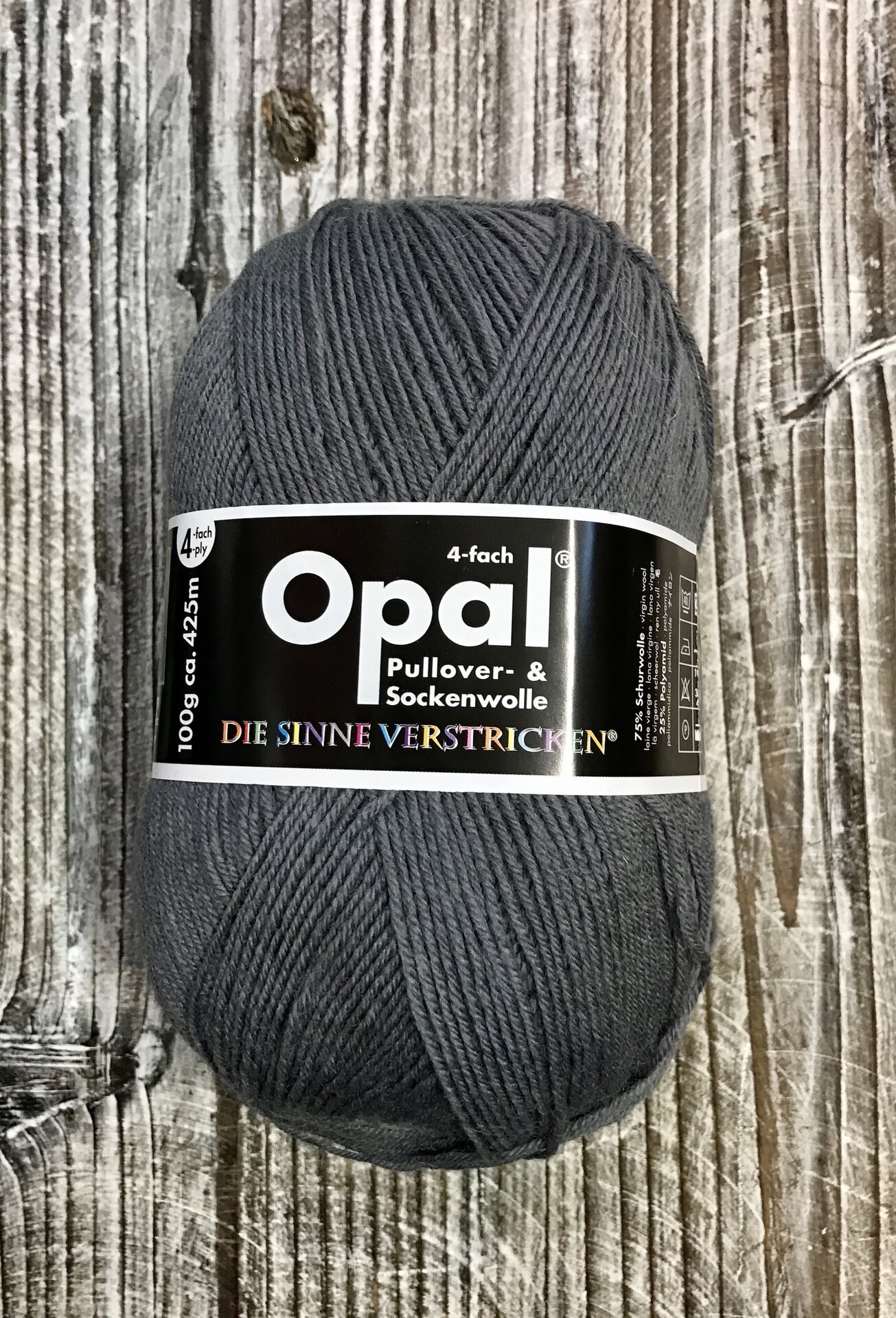 Opal 4-säikeinen sukkalanka 9936 harmaa