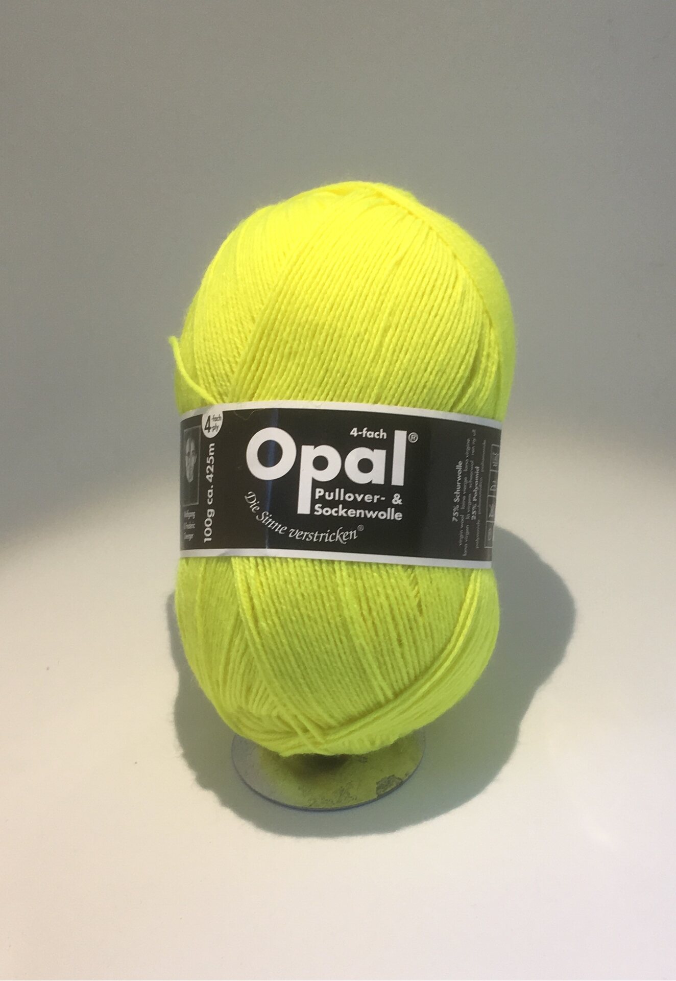 Opal 4-säikeinen sukkalanka 2012 neon keltainen