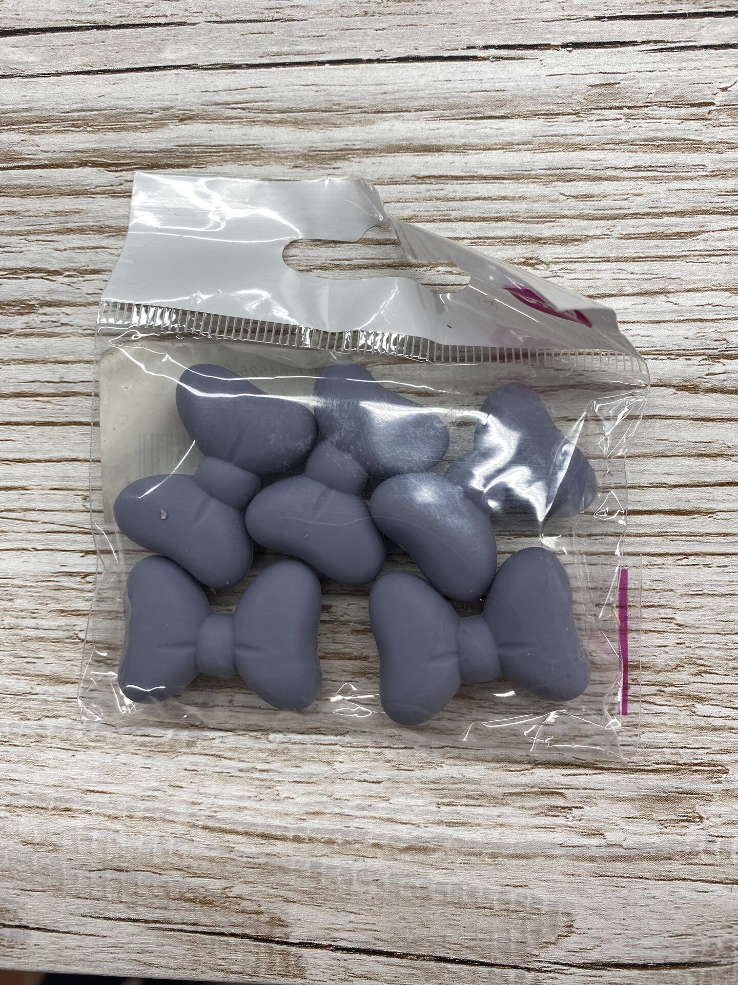 Opry Silikoniset tuttinauhatarvikkeet Helmi tummaharmaa rusetti 5kpl/ pss