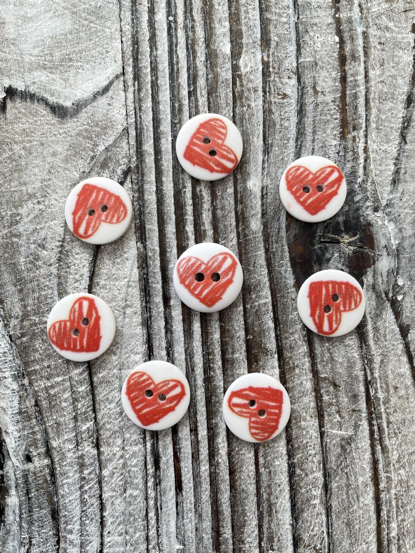 Vauvojen ja lasten napit Piirretty sydän 15 mm