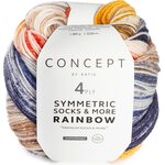 Concept by Katia Rainbow Symmetric Socks & more 54 Blue-Camel-Ochre