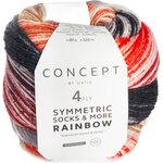 Concept by Katia Rainbow Symmetric Socks & more 53 Black-Red-Camel