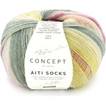 Concept by Katia Äiti Socks & More 202 vihreä-ruoste-fuksia