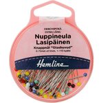 Hemline Nuppineulat Lasipäinen erikoispitkä 0,75 x 51 mm (110 kpl)