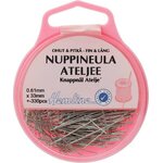 Hemline Nuppineulat Ateljee ohut ja pitkä 0,61 mm x 33 mm (330 kpl)