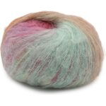 Laines du Nord Mohair trend print 4 kelta-oranssi-pinkki-vedenvihreä