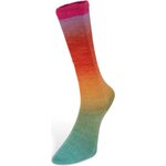 Laines du Nord Harmonious Socks 01 turkoosi-keltainen-oranssi-pinkki
