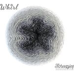 Scheepjes Whirl 751 Liquorice Yumyum mustavalkoharmaa