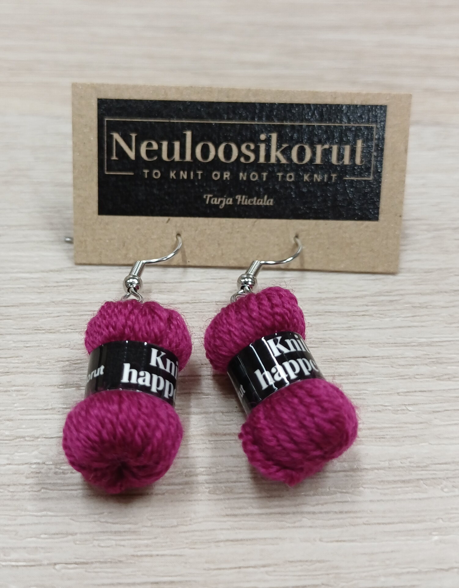 Lankakeräkorvikset Knit happens - fuksia