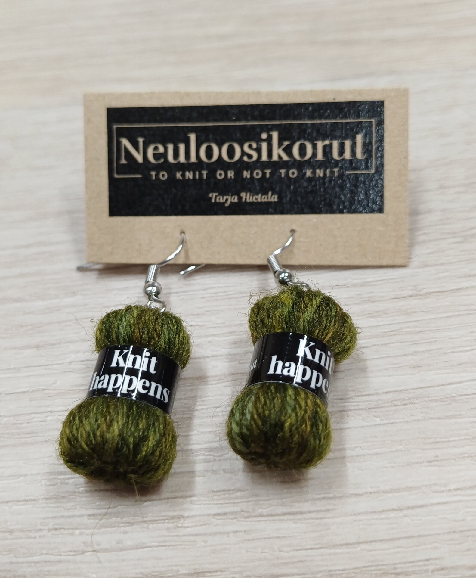 Lankakeräkorvikset Knit happens - sammaleen vihreä