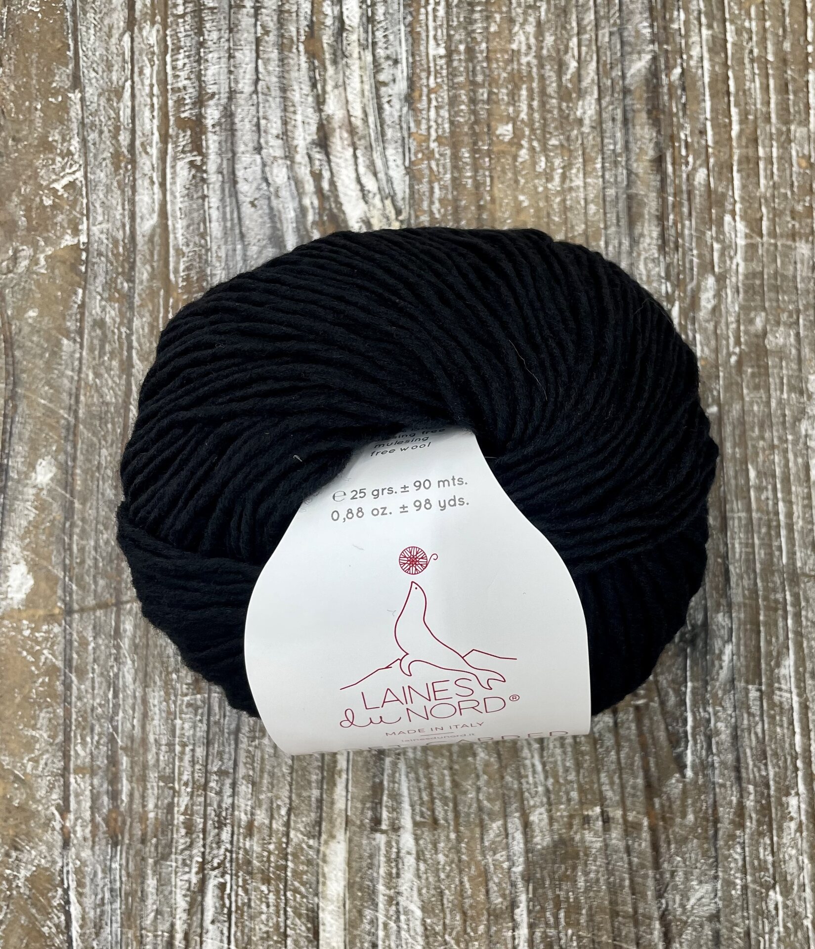 Laines du Nord Soft Carded Merino 10 musta