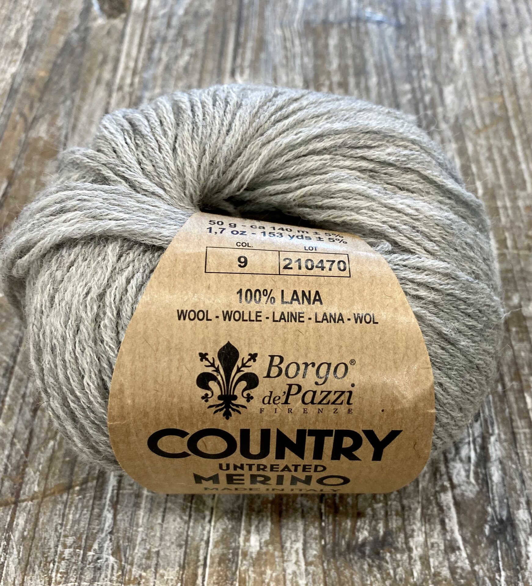 Borgo de'Pazzi Country Merino untreated 9 vaaleanharmaa
