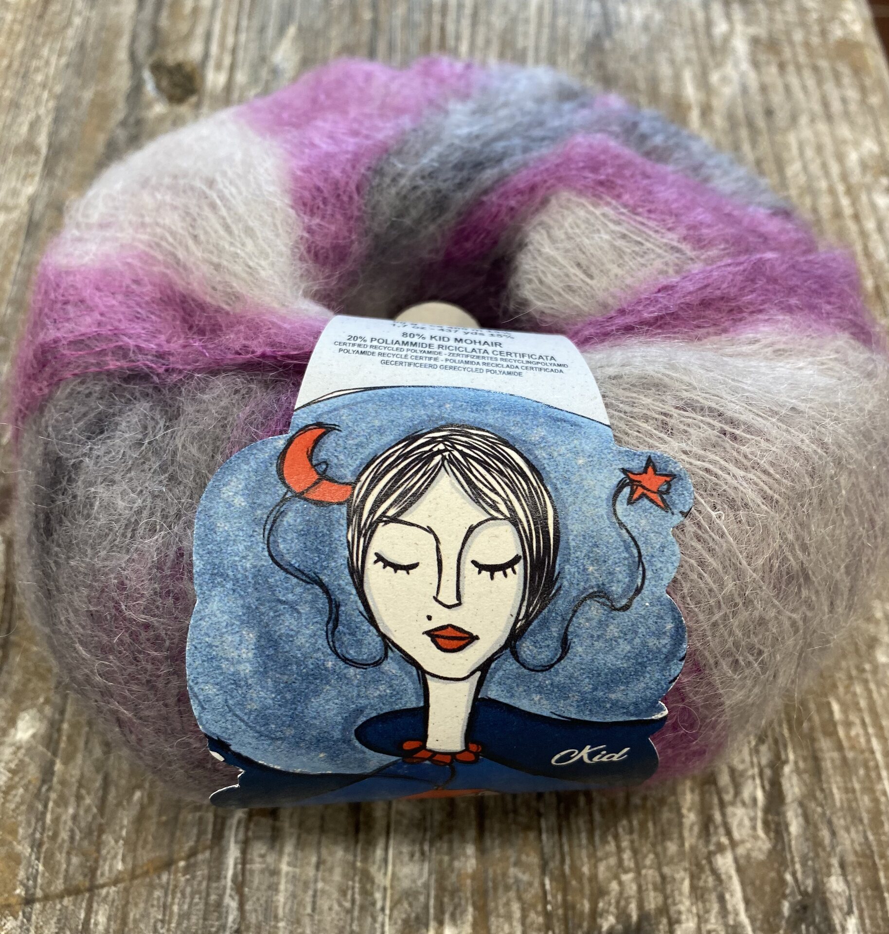 Borgo de'Pazzi Kid Mohair 3 utuiset harmaat ja lilat