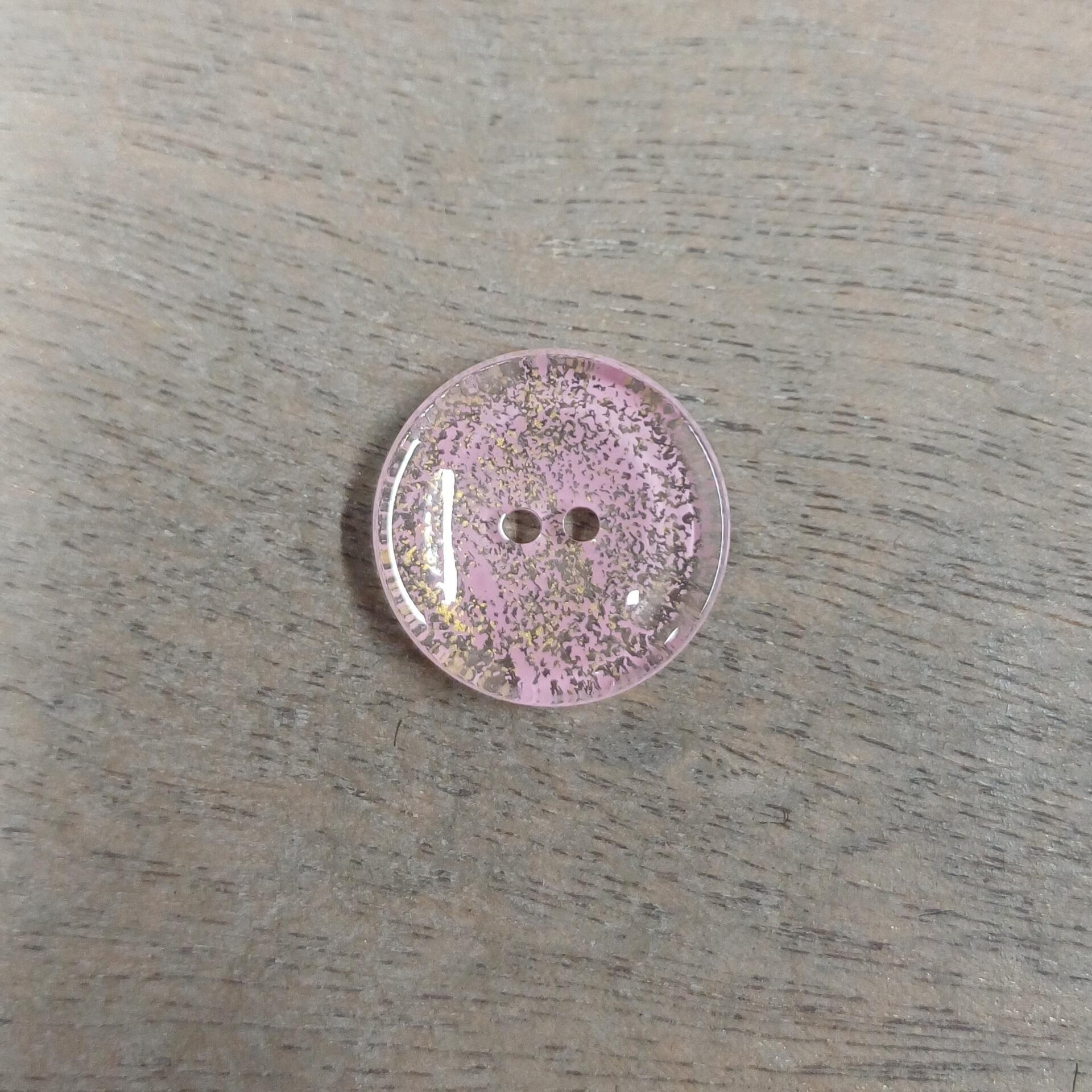 Läpikuultavat kullanhohtoiset napit, 22 mm Pinkki/kulta