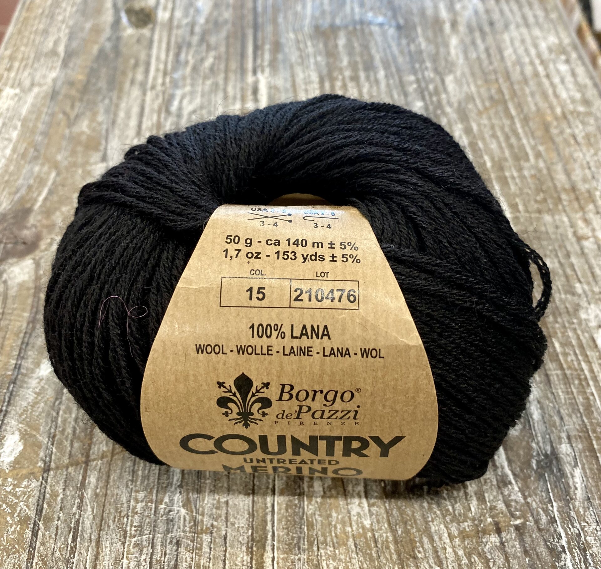 Borgo de'Pazzi Country Merino untreated 15 musta