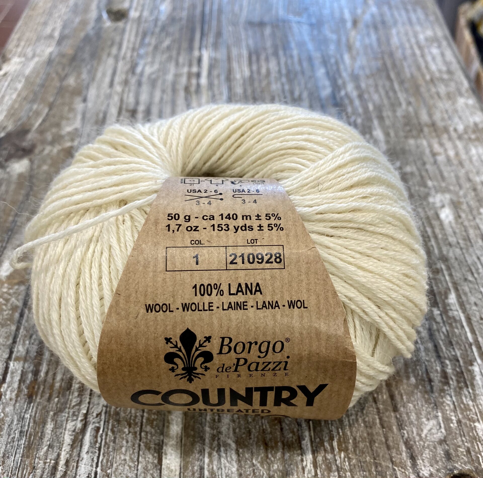 Borgo de'Pazzi Country Merino untreated 1 luonnonvalkoinen