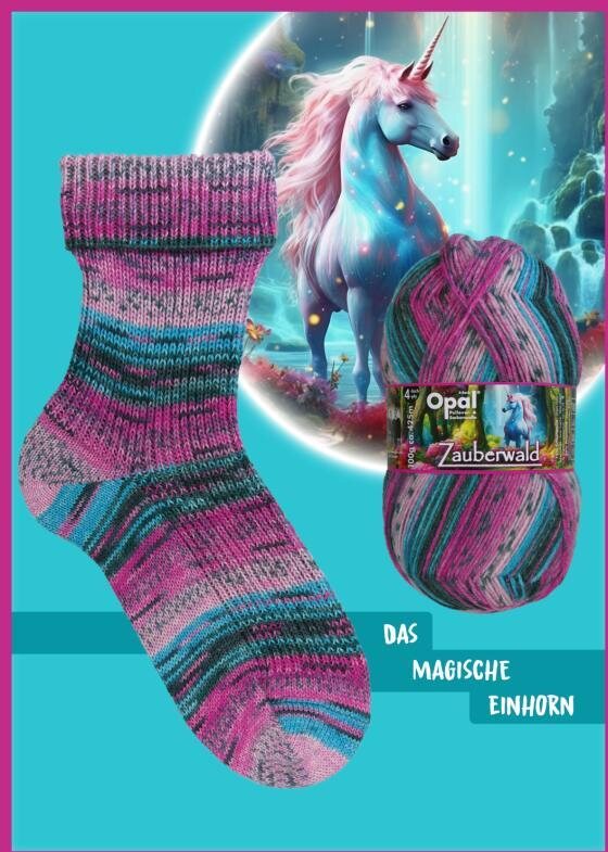 Opal Zauberwald 4-ply 11440 pinkki-turkoosi