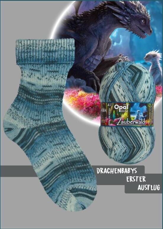 Opal Zauberwald 4-ply 11446 sini-harmaa