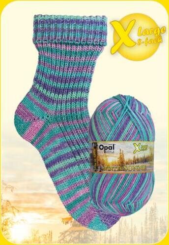 Opal Winter Sonne 8-ply 11434 turkoosi-lila