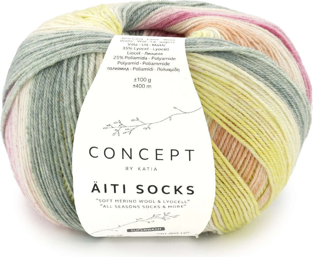 Concept by Katia Äiti Socks & More 202 vihreä-ruoste-fuksia