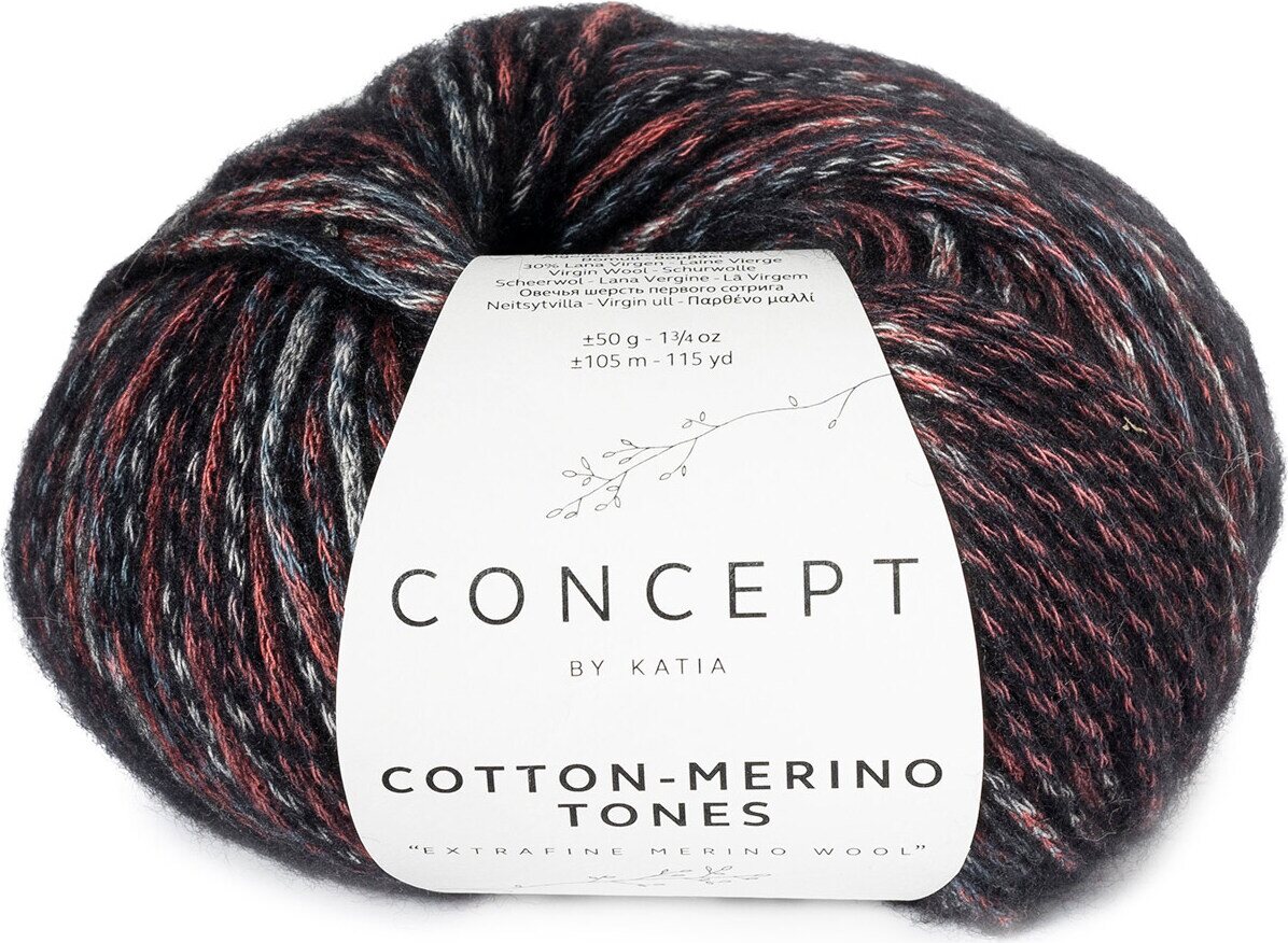 Concept by Katia Cotton-Merino Tones 301 Black-red-maroon