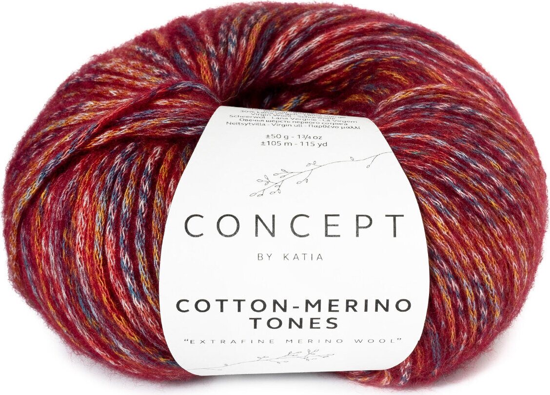 Concept by Katia Cotton-Merino Tones 303 Petrol-Ochre -Burgundy red