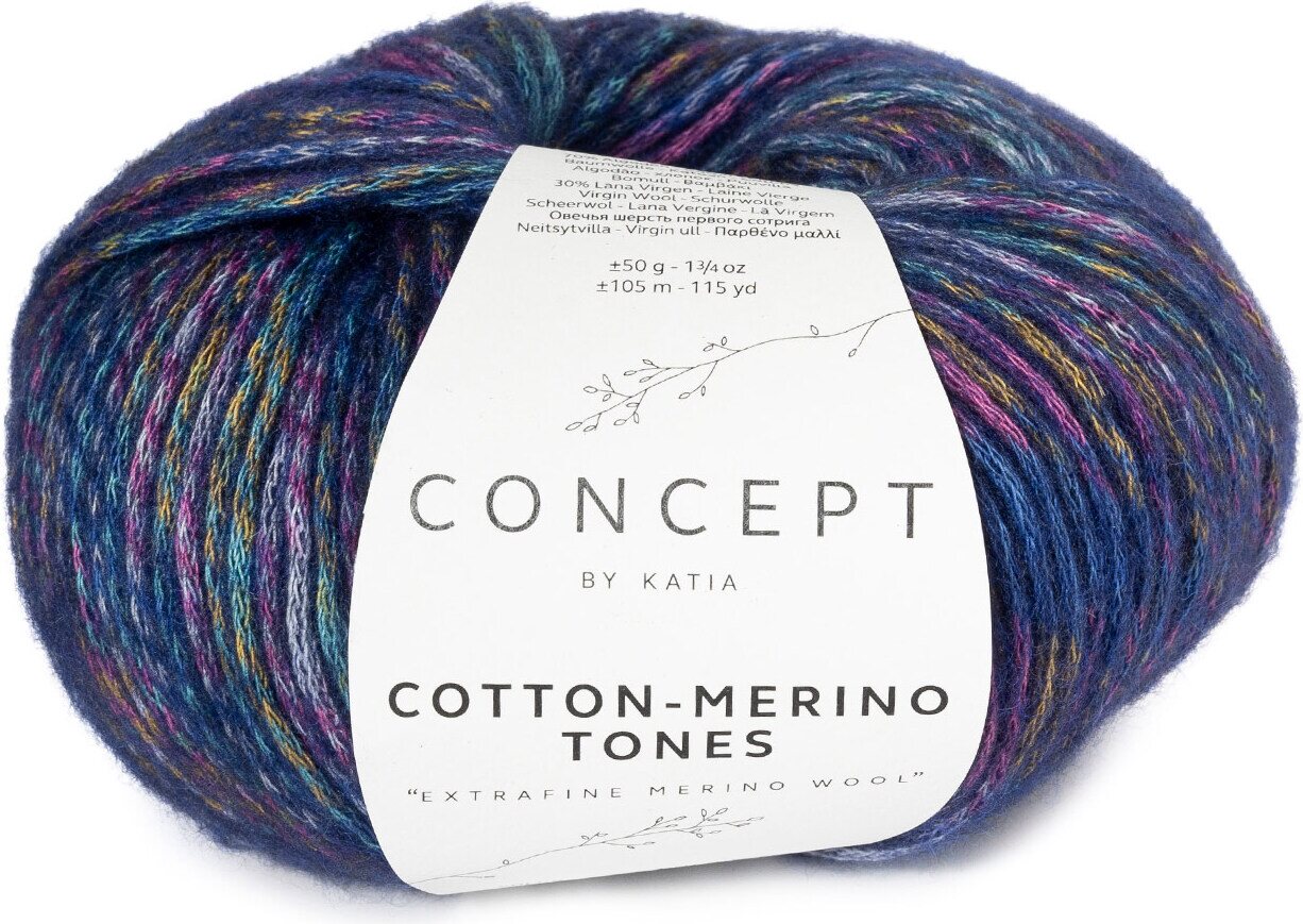 Concept by Katia Cotton-Merino Tones 307 Blue-Yellow-Rose-Light blue