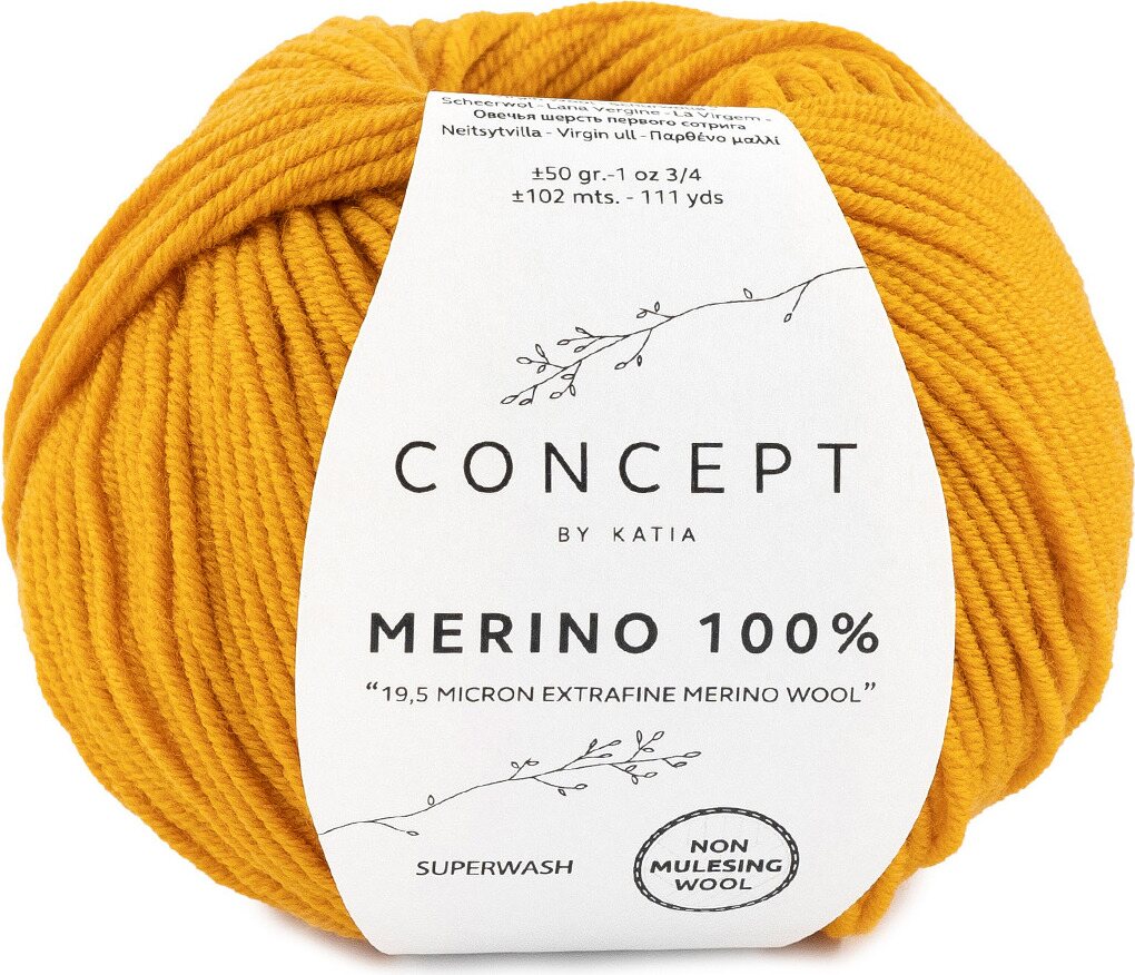 Katia Merino 100% 13 lämmin keltainen
