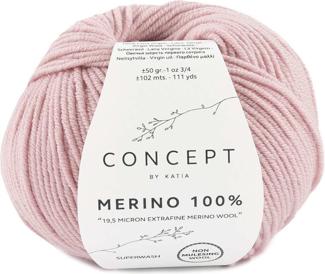 Katia Merino 100% 62 vaalea roosa