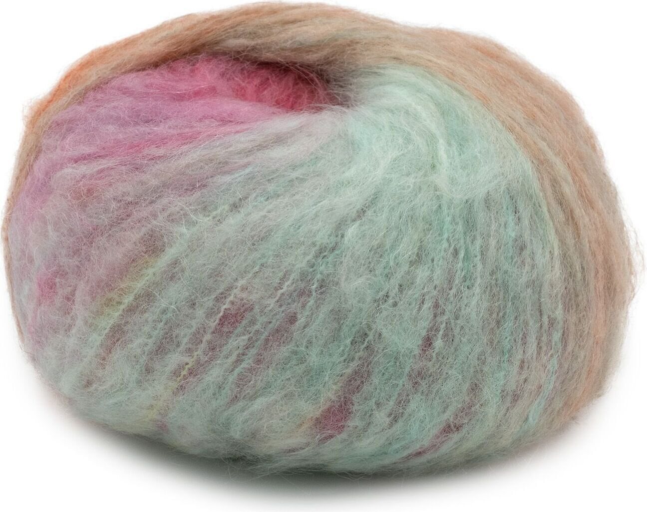 Laines du Nord Mohair trend print 4 kelta-oranssi-pinkki-vedenvihreä