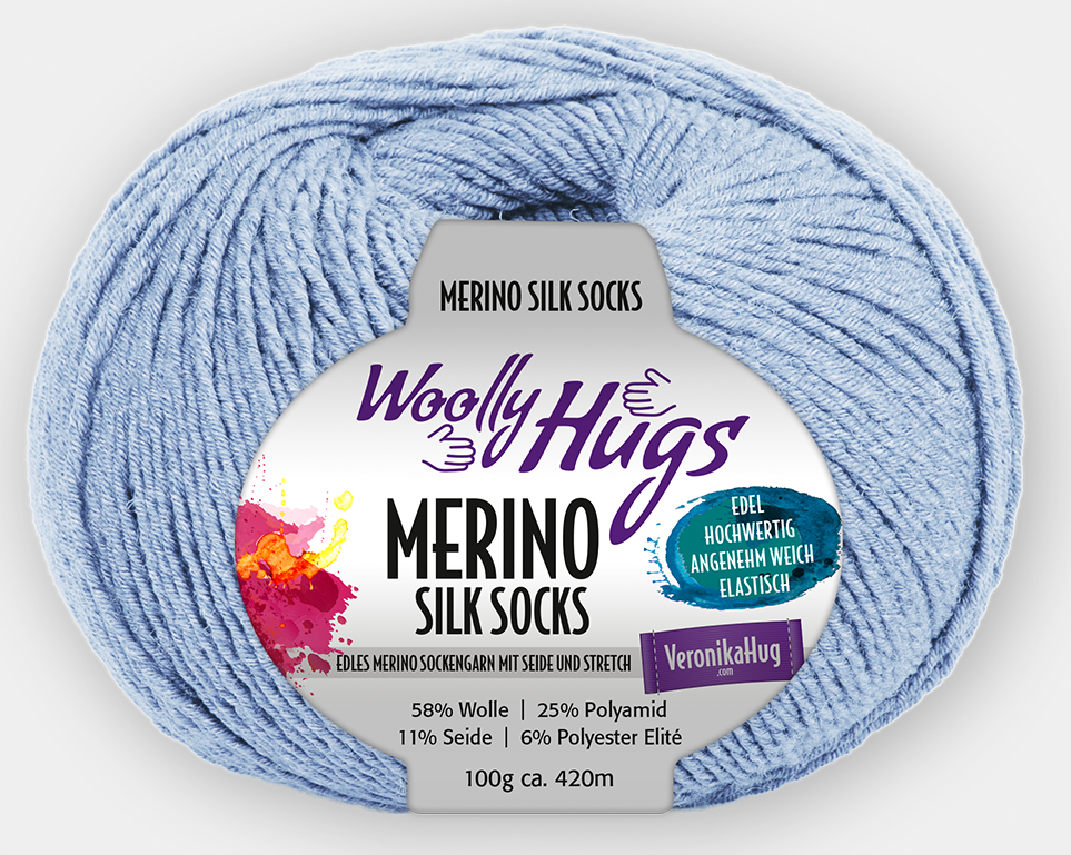 Merino Silk Socks 257 vaaleansininen