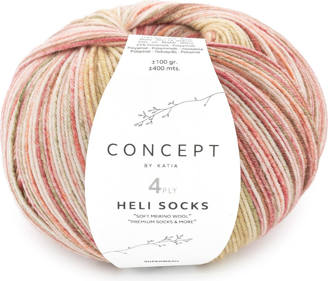 Concept by Katia Heli Socks 301 punaiset ja keltaiset