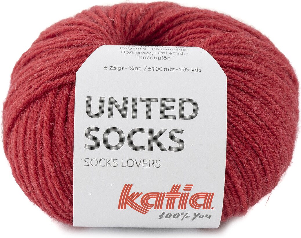 Katia United Socks 18 tiilen punainen