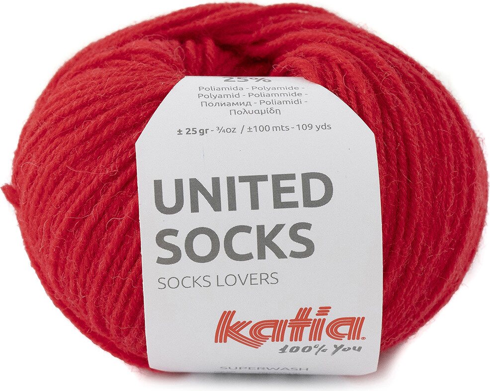 Katia United Socks 16 kirkas punainen