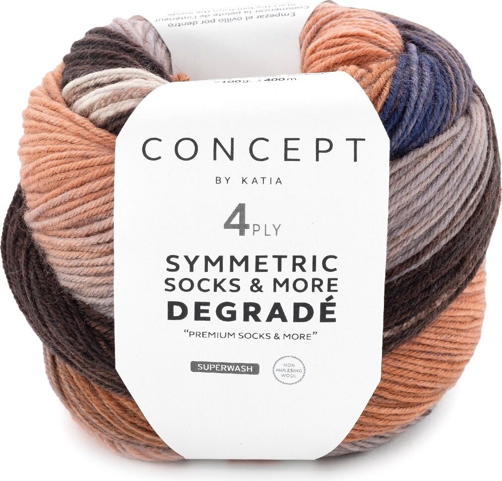 Concept by Katia Degradé Symmetric Socks & More 84 ruskea-terra-sininen