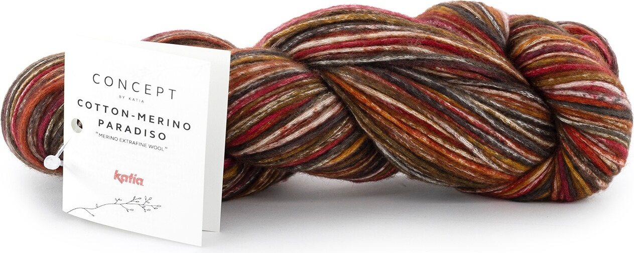 Concept by Katia Cotton-Merino Paradiso 300 punainen-okra-ruskea