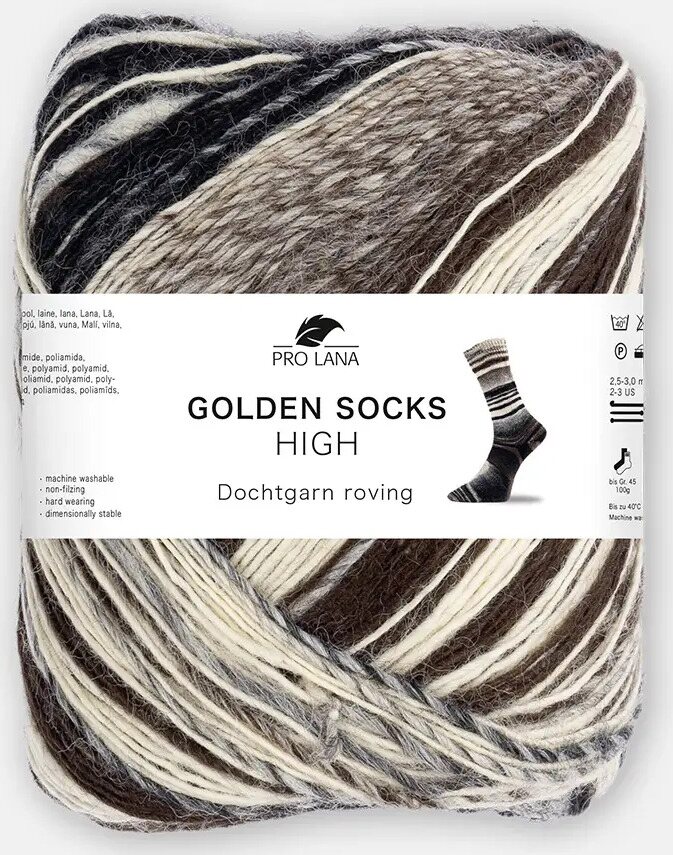 Pro Lana Golden Socks High 722 tummaruskea