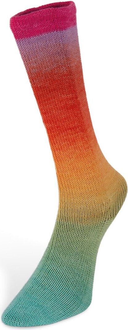 Laines du Nord Harmonious Socks 01 turkoosi-keltainen-oranssi-pinkki