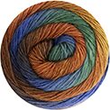 Concept by Katia Silky lace Rainbow 300 Blue-Rust-Ochre