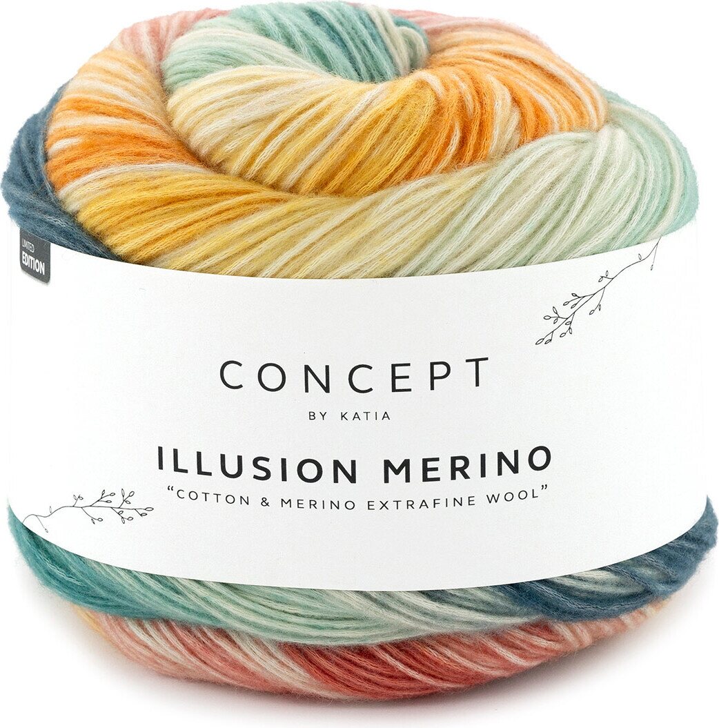 Concept by Katia Illusion Merino 301 petroolista oranssiin