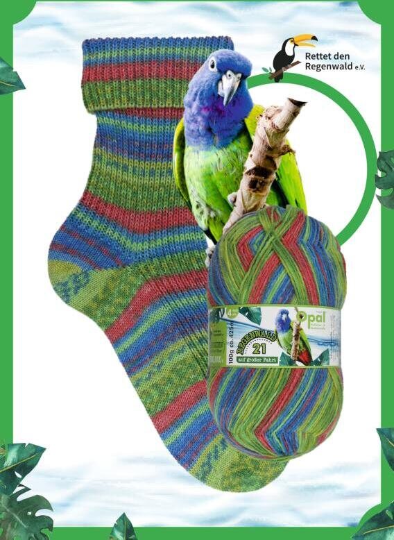 Opal Regenwald 21 6-säikeinen sukkalanka 11612 Steuermann