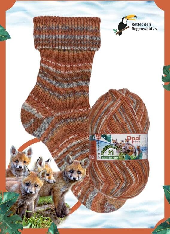 Opal Regenwald 21 6-säikeinen sukkalanka 11616 glückliche Passagiere