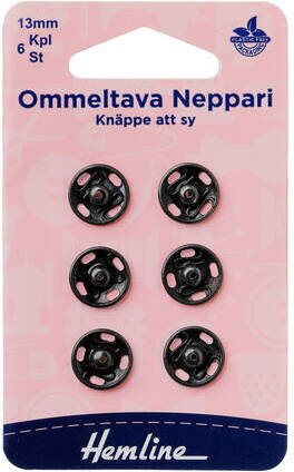 Hemline Ommeltava neppari 13 mm, 6 kpl