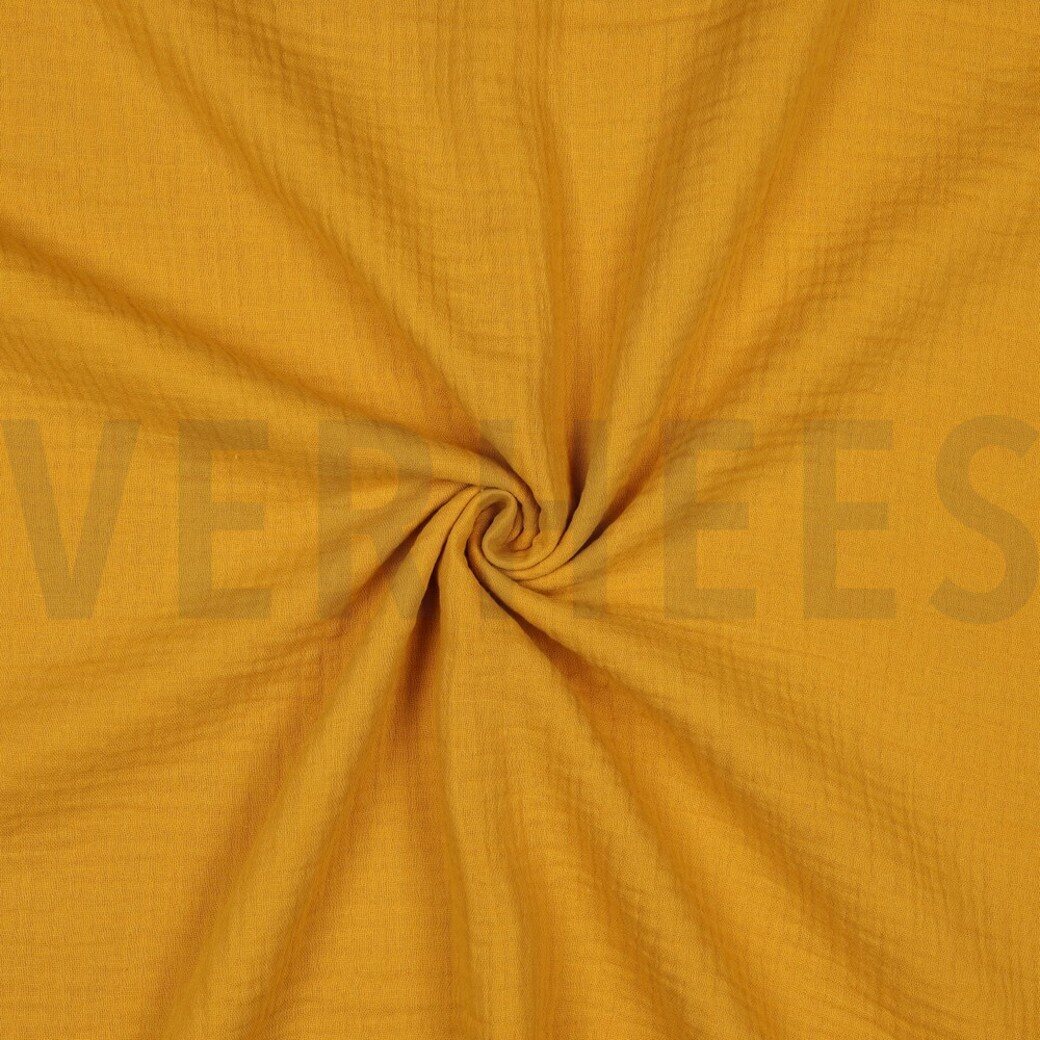 Verhees Textiles Double gauze, yksiväriset Dark yellow