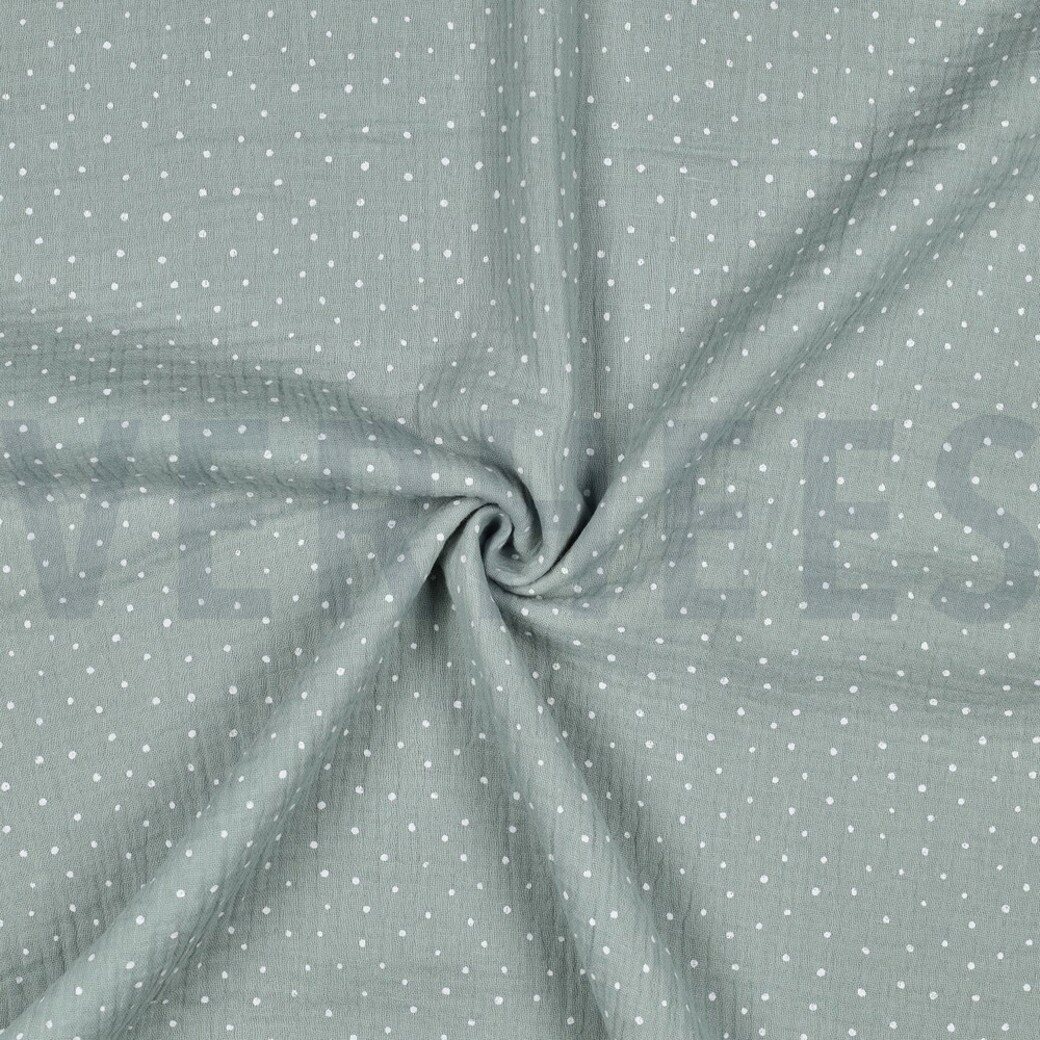 Verhees Textiles Double gauze, Little dots Mint